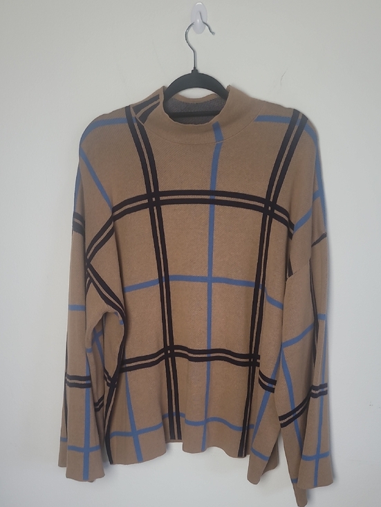 Eloquii Sweaters - Eloquii Mock Neck Plaid Window Pane Sweater Size 18/20